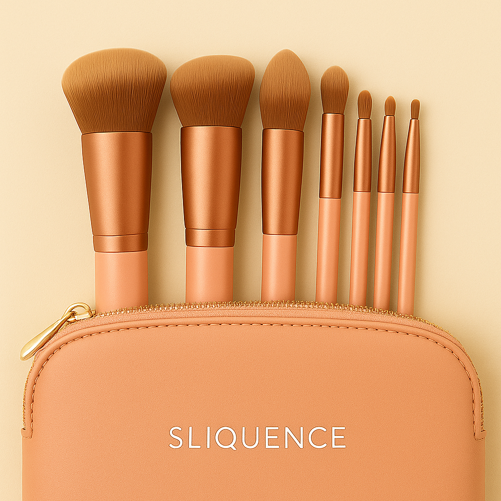 Sliqeuence 14pcs Wood Handle Makeup Brush Set